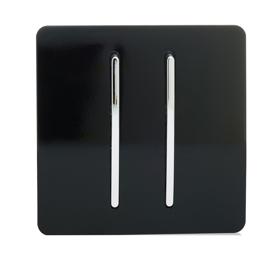 ART-SS29BK  2 Gang (1x2 Way 1x3 Way Intermediate) Gloss Black